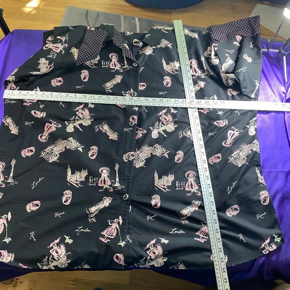 📌Victoria Jones  London Rome Attractions Button Down 5X Blouse - Picture 4 of 8